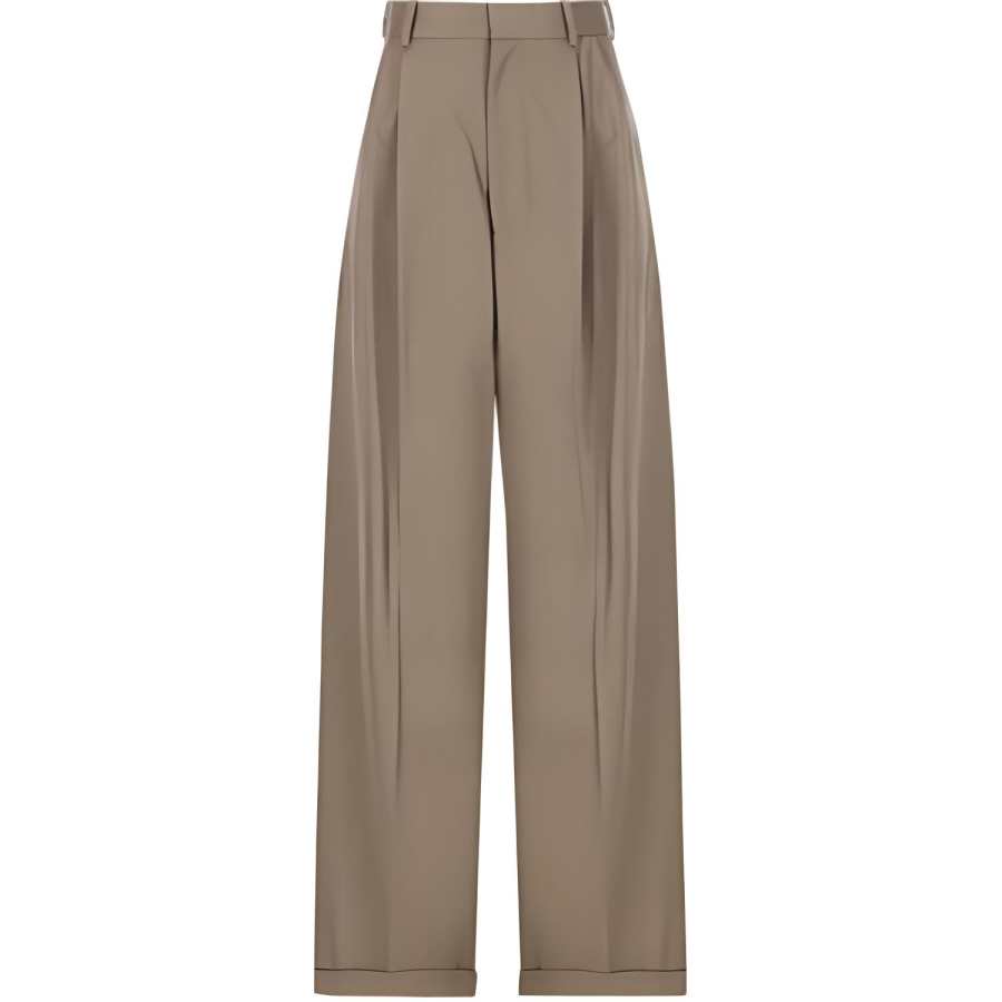 LOEWE SS24 Casual Pants Women's Khaki Brown