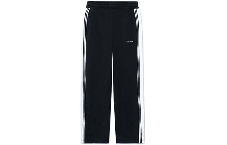 Li-Ning Li Ning Sports Fashion Collection Casual Pants Women's Black Thickened And Fleece Lined Straight Fit Pants