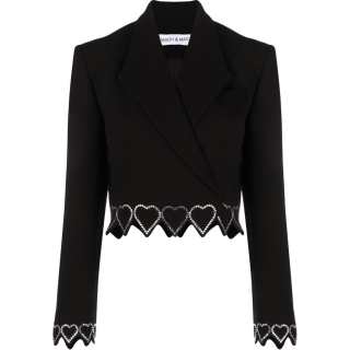 MACH & MACH Heart-embellished Cropped Blazer
