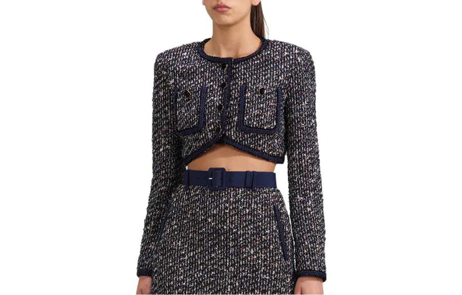 Self-portrait Self portrait SS23 Cropped Coat Women's Mixed Black