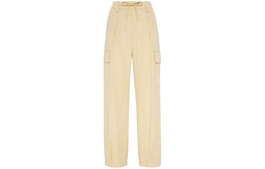 Brunello Cucinelli SS24 Casual Pants Women's Light Yellow