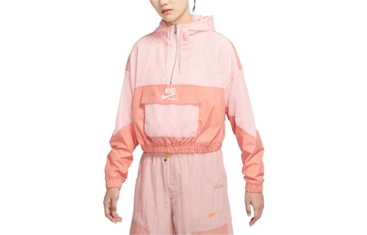Nike Nike Cropped Coats Women's Pink Hooded Thin