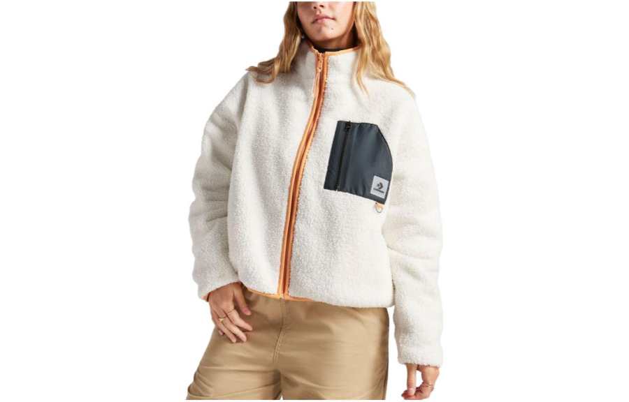 Converse Converse Velvet Jackets Women's White Stand Collar Moderate
