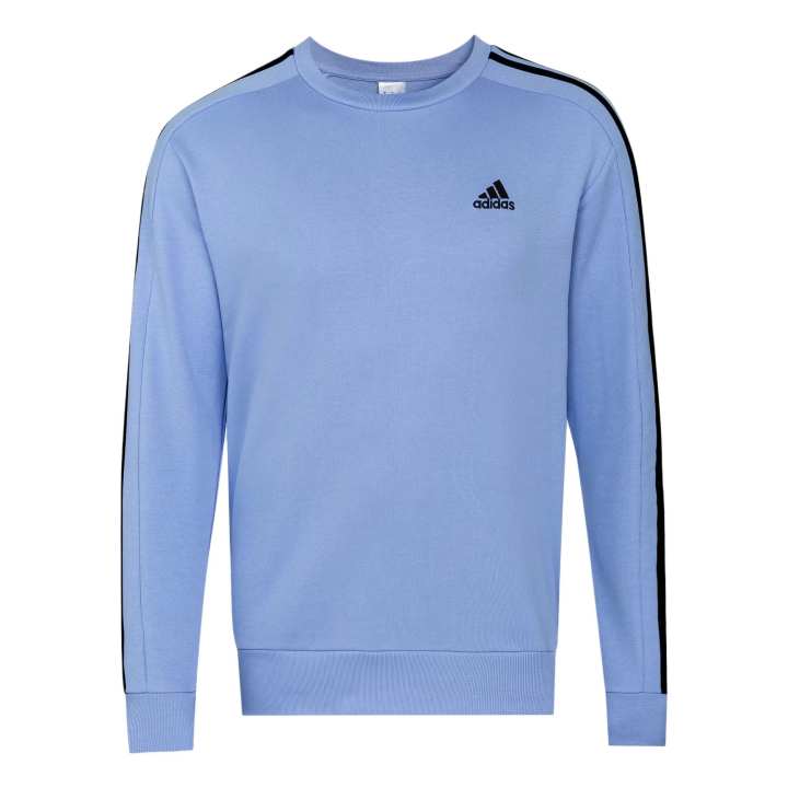 Adidas Adidas ESSENTIALS3 Stripes Sweatshirt Unisex Blue Spark