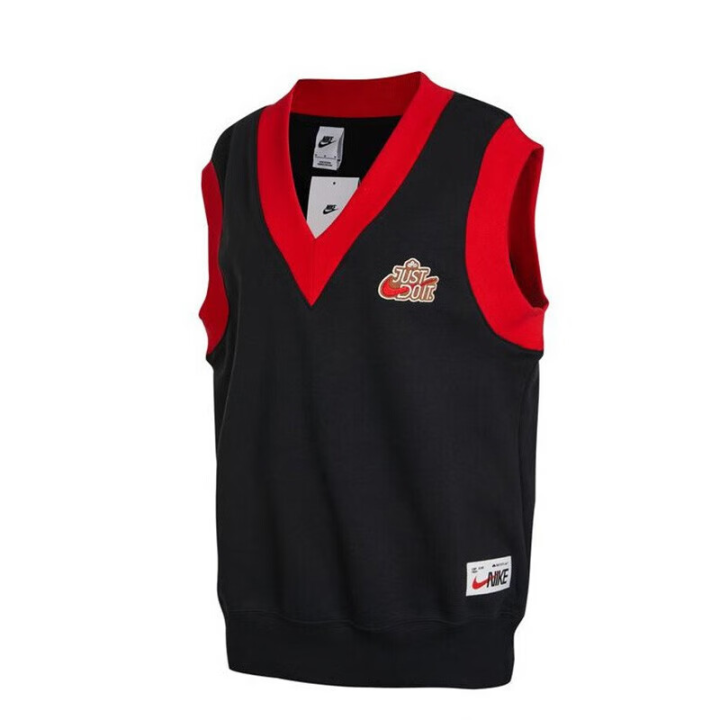 Nike Nike CNY Collection Vests Women's Black V Neck Moderate Knitted Fabric