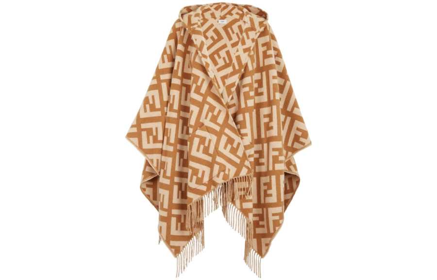 Fendi jacquard cashmere poncho