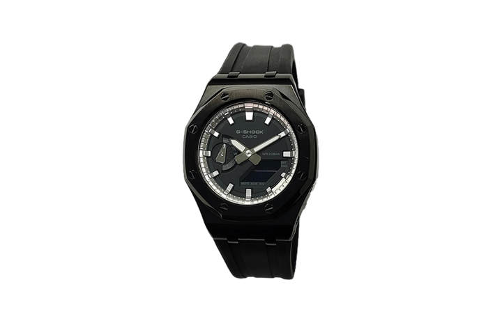 CASIO CASIO Custom Collection Electronic Movement Fluoroelastomer Strap Watch Men's Watches Black Dial
