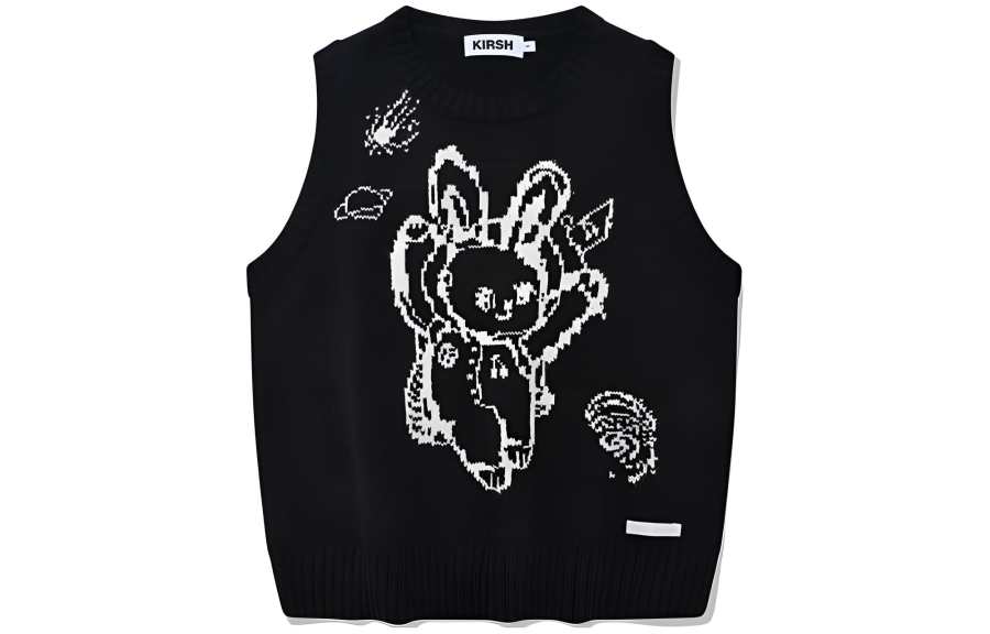 Kirsh Vests Women's Black Crew Neck Moderate Other