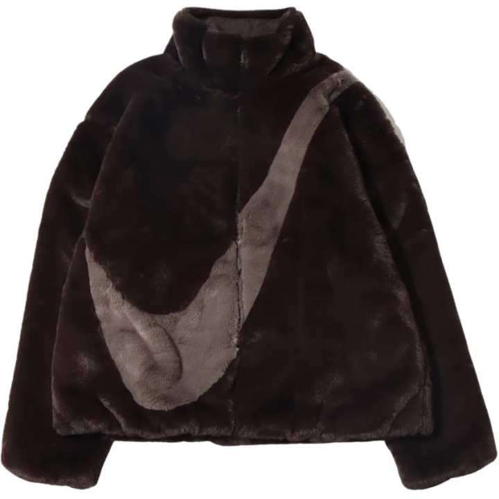 Nike Nike Women'ss Oversized Swoosh Logo Jacket Asia Sizing Velvet Brown