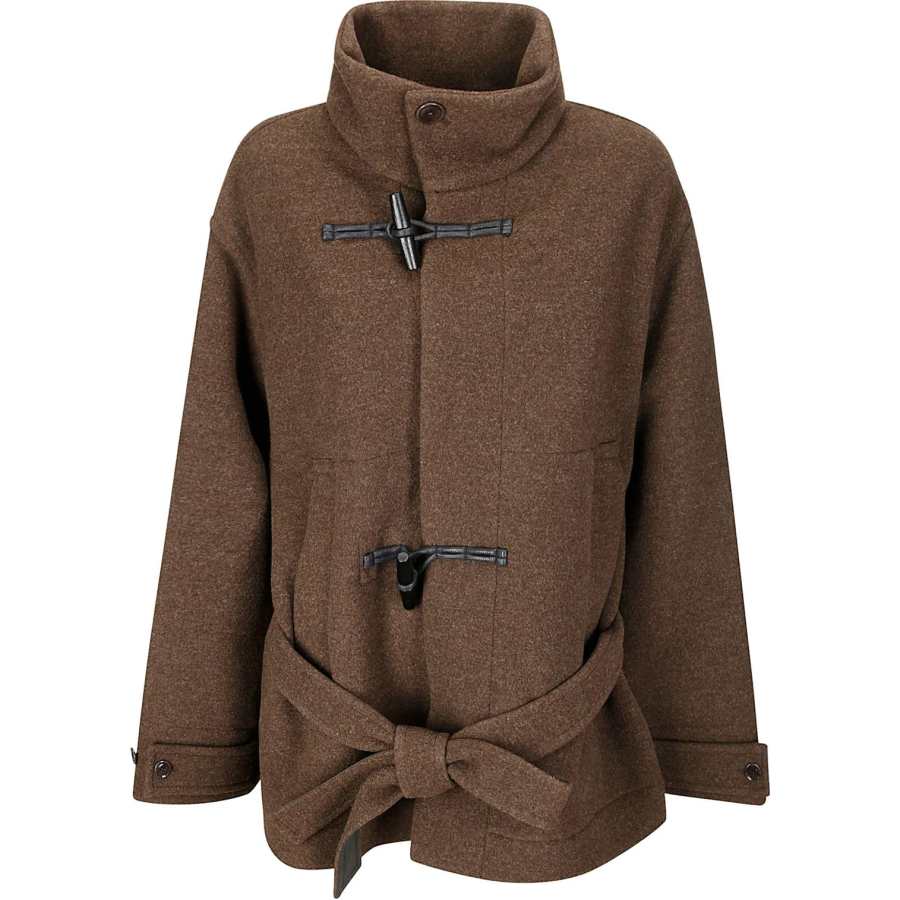 Lemaire Lemaire Short Bathrobe Duffle Coat 'Brown Chine'