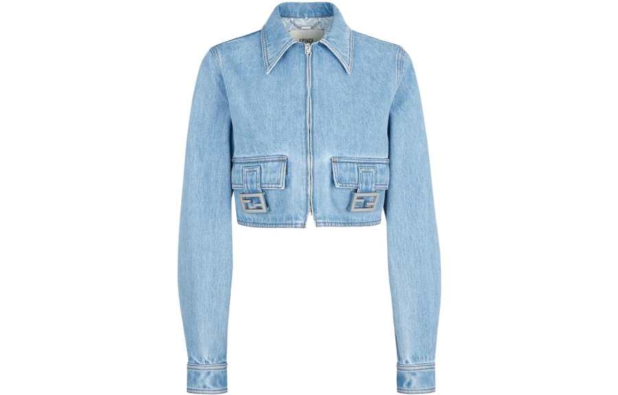 FENDI Cropped Coat Women's Blue