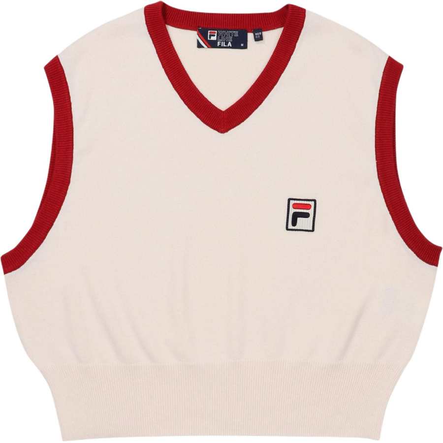 FILA Vests Women's Beige V Neck Moderate Other