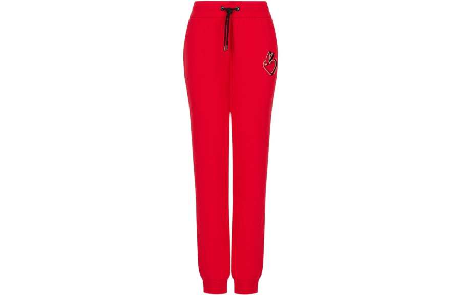 EMPORIO ARMANI Year Of The Rabbit Casual Pants Women's Red Moderate Cuffed Pants