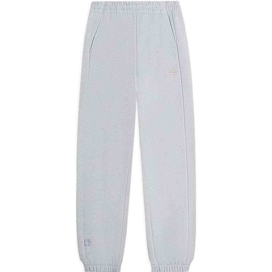Li-Ning Li Ning Sports Trendy Collection Logo Print Casual Fleece Lined Thermal Sweatpants Women's Gray