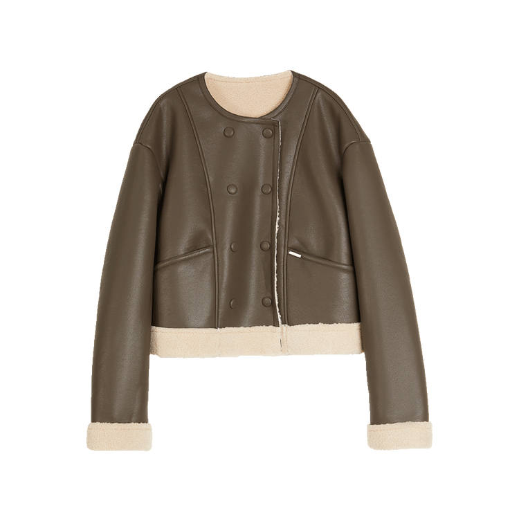 ELLE Cropped Coat Women's Dark Brown