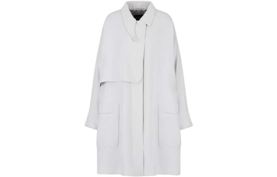 EMPORIO ARMANI Trench Coats Women's White Lapel Moderate Other
