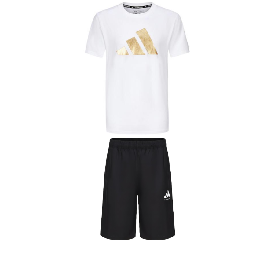 Adidas Adidas Taekwondo Casual Sportswear Unisex Set White Gold+Black