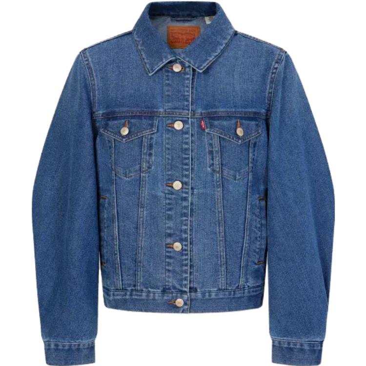 Levis Levis Denim Jackets Women's Blue Lapel Moderate Straight Fit