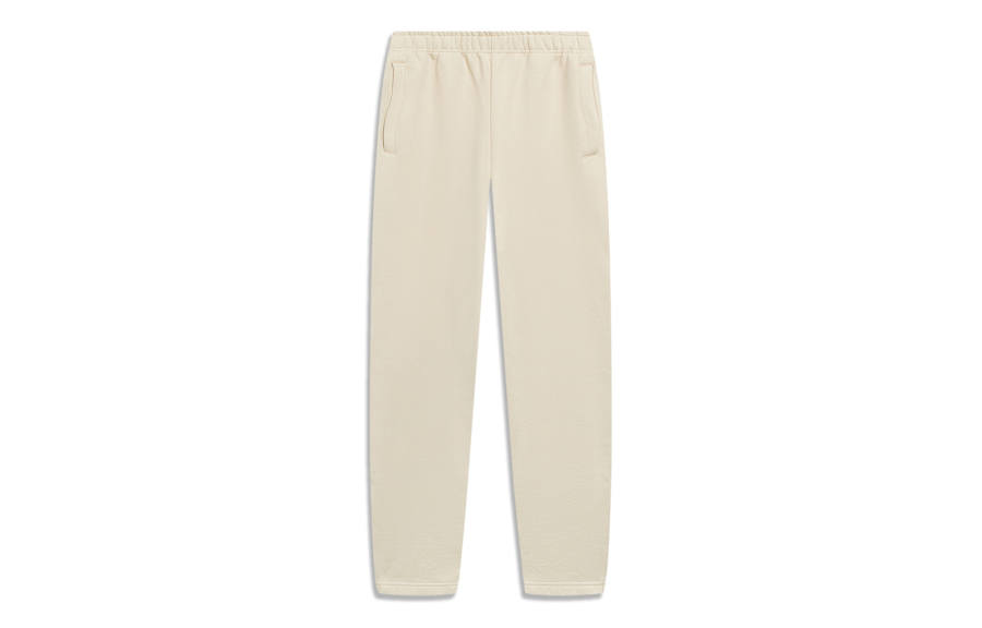 Li-Ning Li Ning China Li Ning Knitted Sweatpants Women's Light Milk Umber Moderate Straight Fit Pants