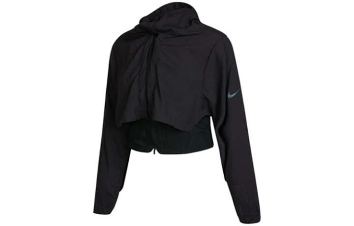 Nike Nike Cropped Coats Women's Black Hooded Moderate