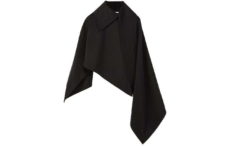 LOEWE LOEWE Asymmetric Cotton Cape Black