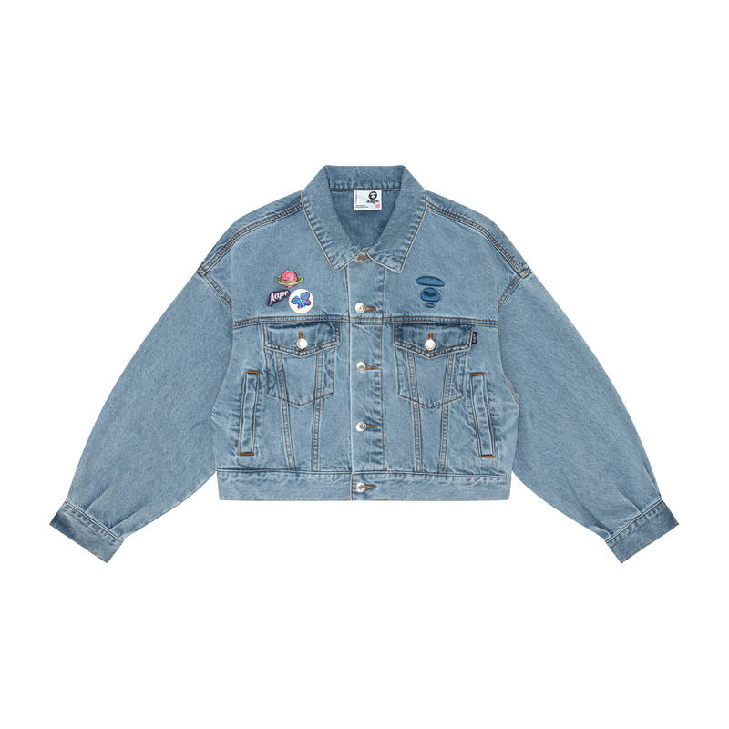 Aape Aape logo-appliqué denim jacket