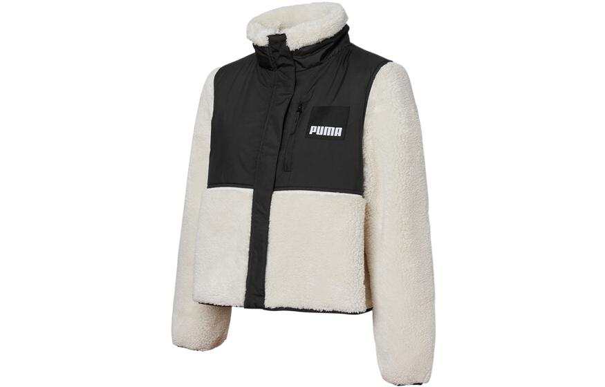 PUMA Velvet Jackets Women's Black Stand Collar Thickened
