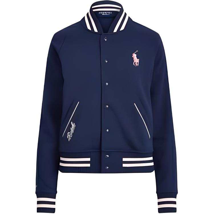 Polo Ralph Lauren FW22 Baseball Jacket Women's Navy Blue