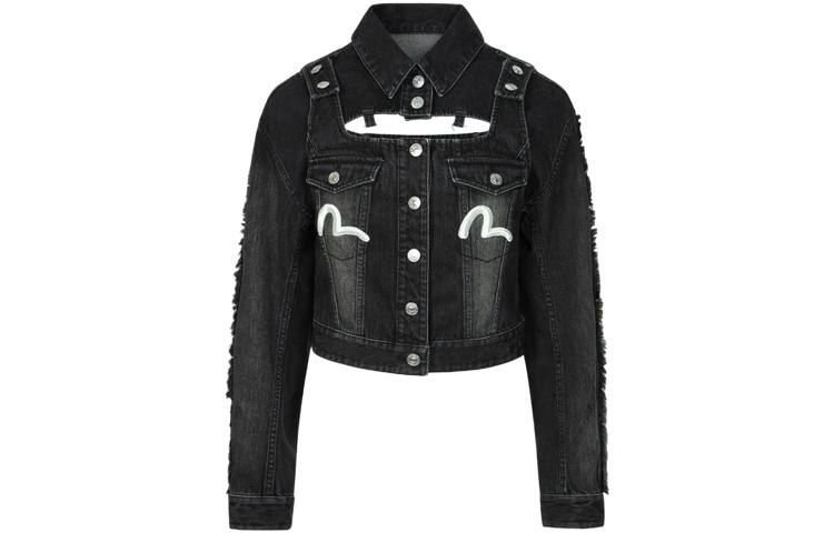 EVISU EVISU Denim Jackets Women's Denim Black Lapel Moderate Other