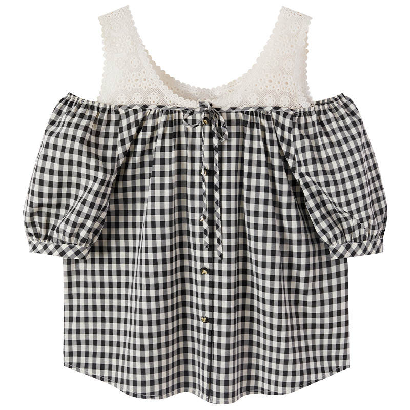 XIANGYING Shirt Women's Black White