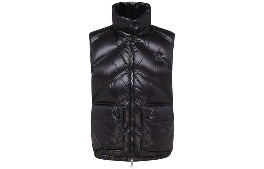 Moncler SS22 Down Vests Women's Black Stand Collar Moderate