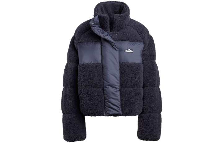 Adidas Adidas Velvet Jackets Women's Navy Blue Stand Collar Moderate