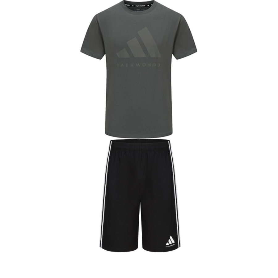Adidas Adidas Taekwondo Casual Sportswear Men's Set Gray+Black
