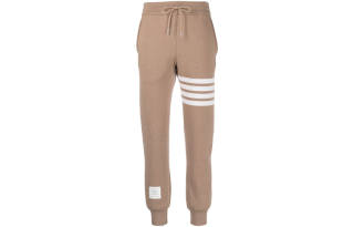 THOM BROWNE· Fleece Lined Loose Fit Elastic Cuff Knitted Sweatpants Women's