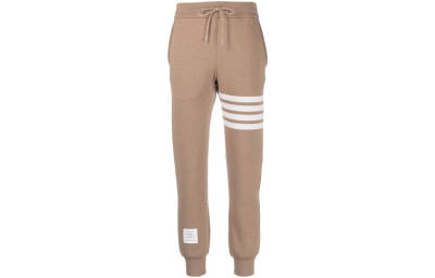 THOM BROWNE THOM BROWNE· Fleece Lined Loose Fit Elastic Cuff Knitted Sweatpants Women's