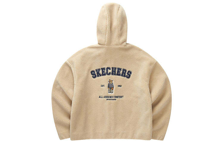 Skechers Funny Monster Velvet Jackets Women's Irish Cream/028R Hooded Thickened And Fleece Lined