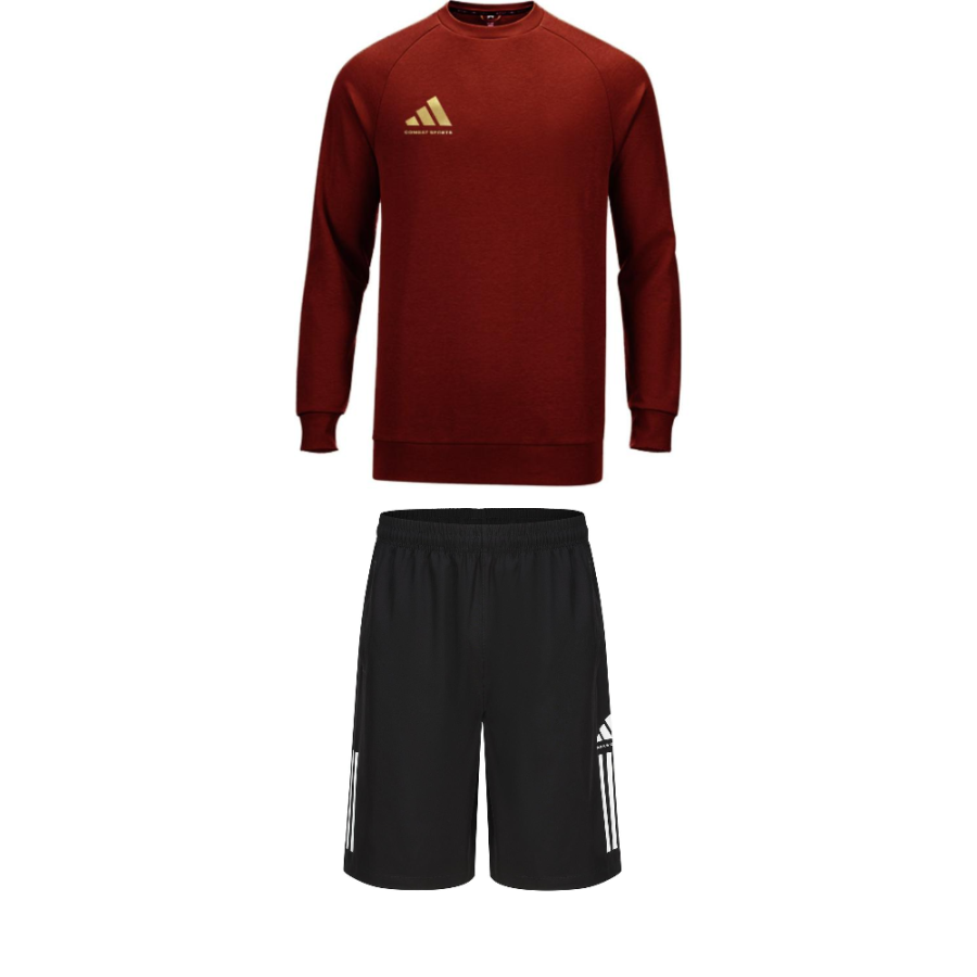 Adidas Adidas Casual Sportswear Men's Set Red Gold+Black
