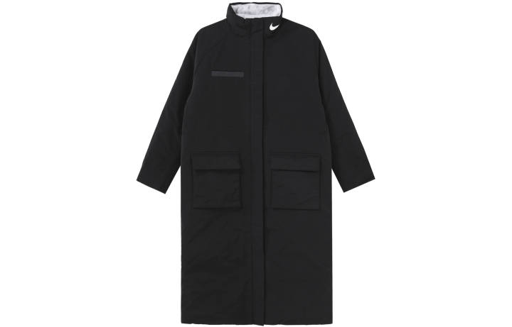 Nike Nike Puffer Jackets Women's Black Stand Collar Thickened Cargo Puffer Jacket