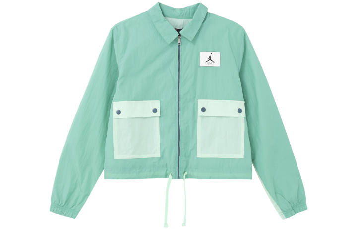 Jordan Jordan Cropped Coats Women's Mint Green Lapel Moderate