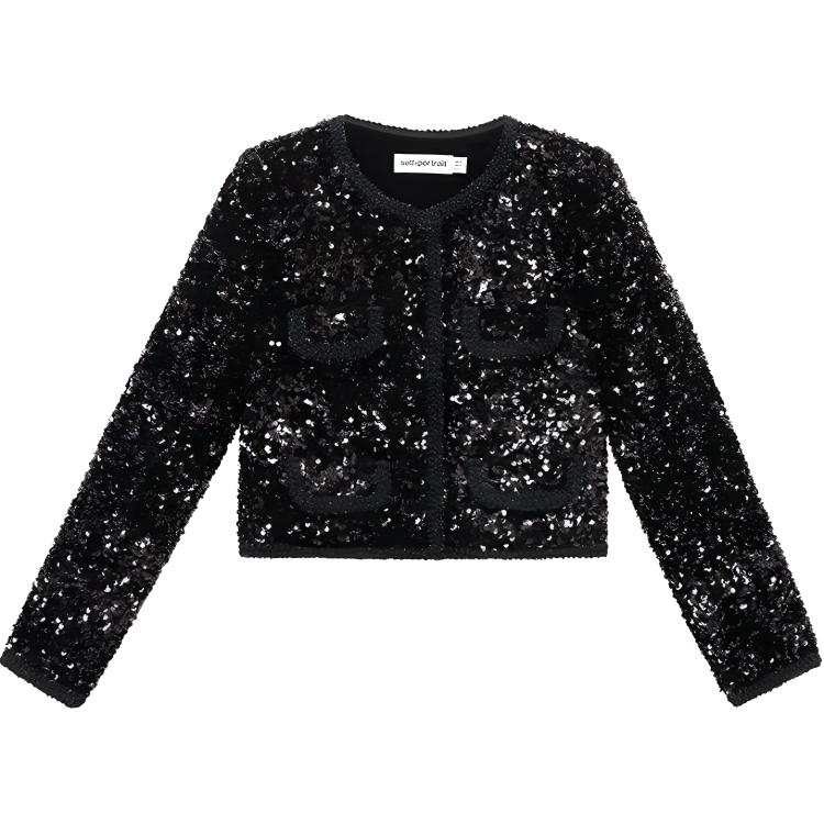 Self-portrait Self portrait Cropped Coat Women's Classic Black