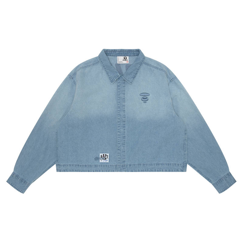 Aape Denim Jackets Women's BLL Blue Lapel Moderate Straight Fit