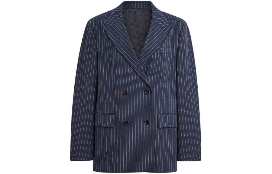 COACH SS24 Business Suit Coat Women's Dark Blue