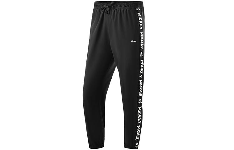 Li-Ning Li Ning X Disney Knitted Sweatpants Women's Black Moderate Cuffed Pants