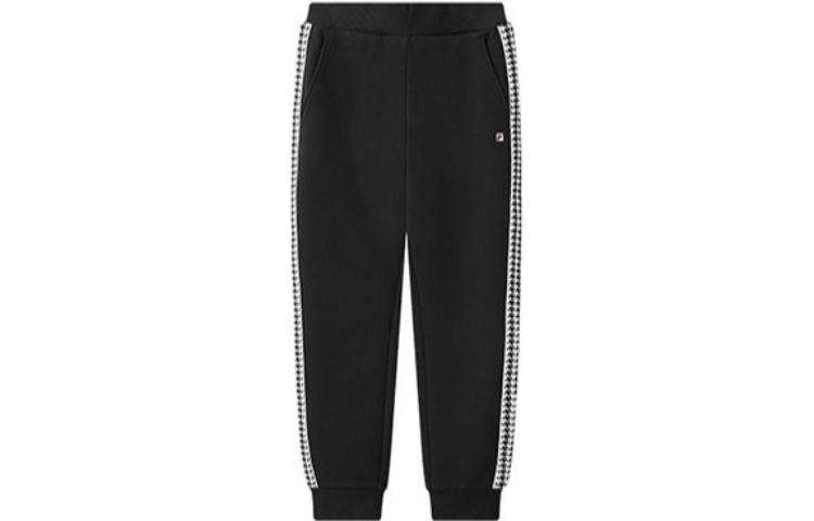 FILA Knitted Sweatpants Women's Black Moderate Cuffed Pants