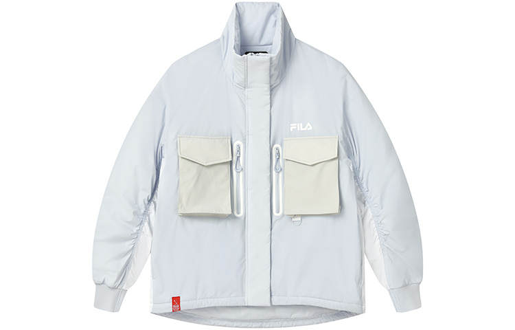 FILA Puffer Jackets Women's Sunlight Blue Stand Collar Moderate Other