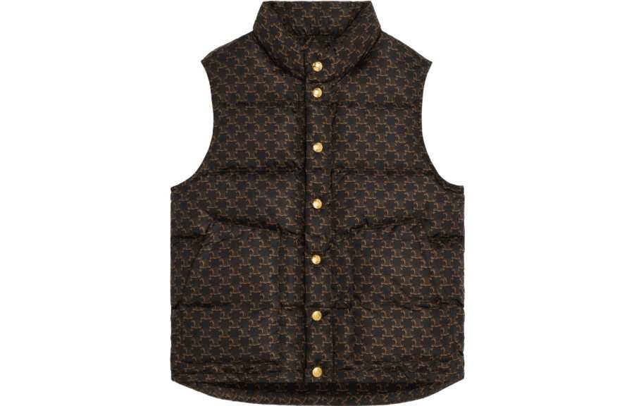 CELINE Quilted Vest In Monogram Nylon