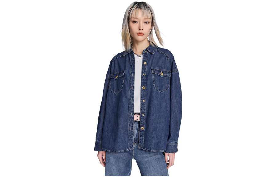 Lee Lee Denim Jacket Women's Medium Dark Blue