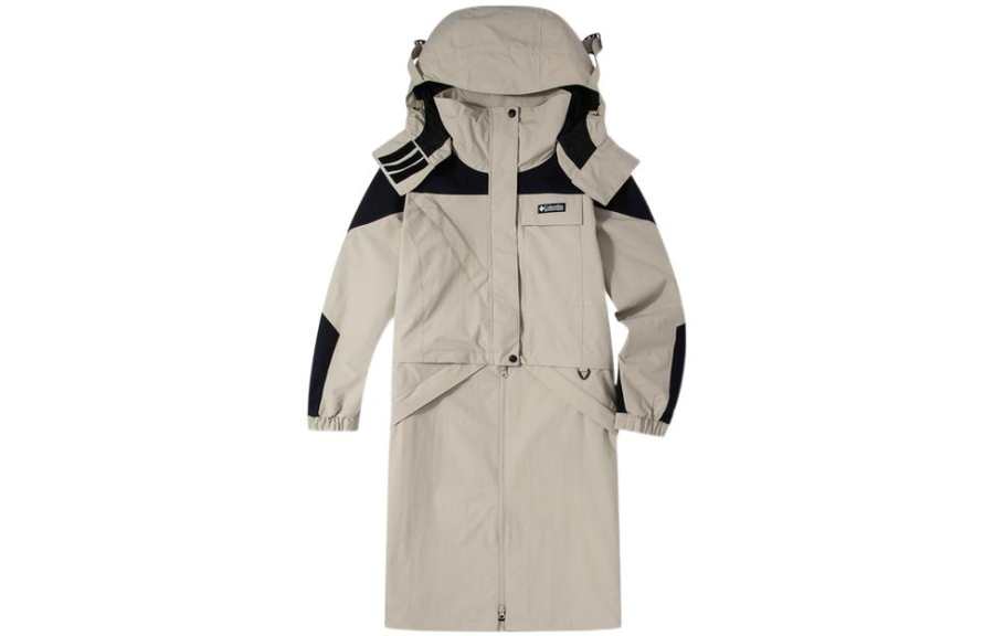 Columbia Windbreaker Jackets Women's Khaki Hooded Moderate