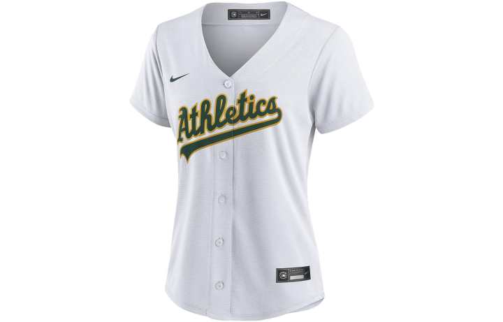 Nike Nike Baseball Jerseys Women's White V Neck Moderate Straight Fit