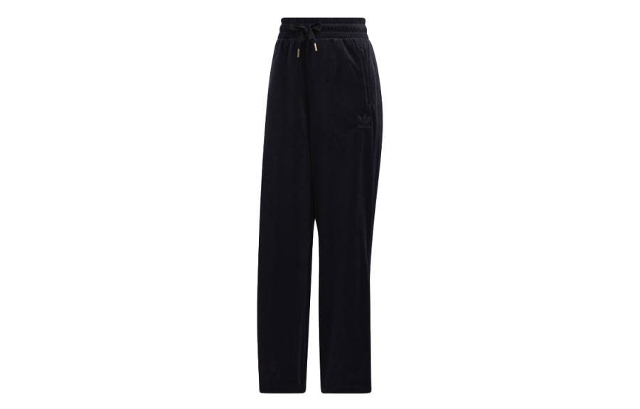 Adidas Originals Knitted Sweatpants Women's Black Moderate Straight Fit Pants
